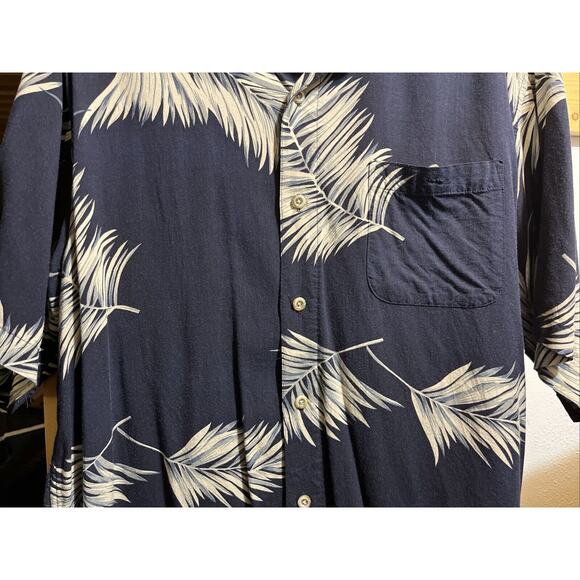 Vintage Consensus Sportswear Men’s Rayon Shirt Size L Blue Floral Hawaiian EUC - Picture 5 of 9